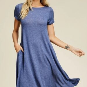 Lularoe Blue Tshirt Swing Dress.